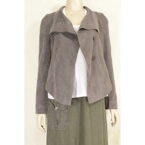 BCBGMAXAZRIA jacket SZ XS gray faux suede lined ch